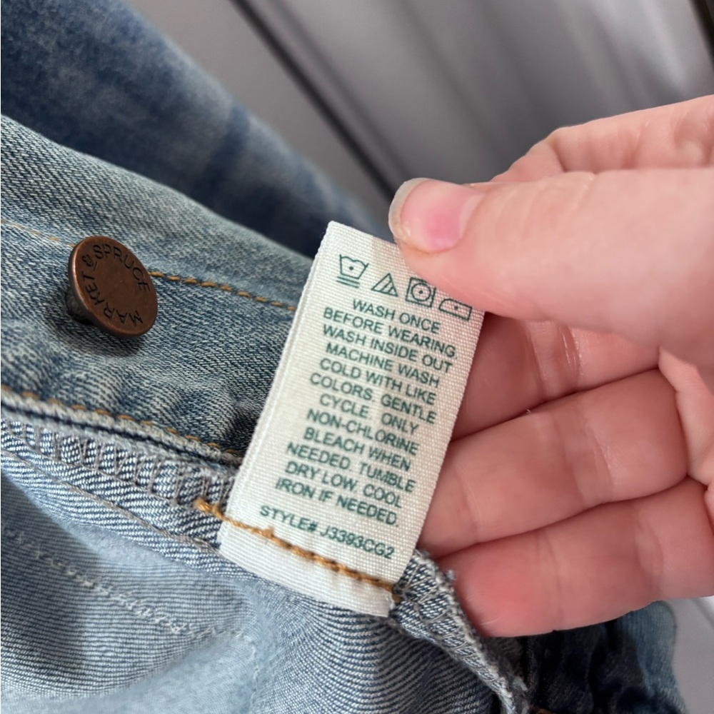 Light Denim Distressed TS Eras Tour Jacket - Picture 6 of 8
